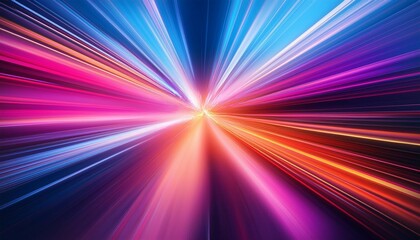 vibrant abstract motion blur with dynamic pink orange and blue streaks creating an energetic visual