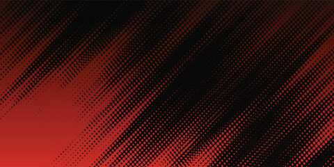 Red halftone on black background. Vector dotted sparkles or halftone shine pattern texture Pop Art Style Background. Vector EPS 10
