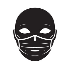 face mask silhouette vector illustration