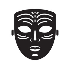 face mask silhouette vector illustration