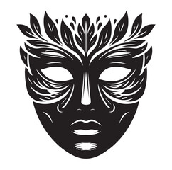 face mask silhouette vector illustration