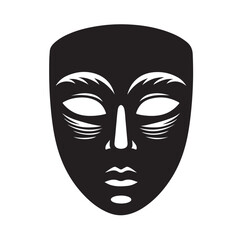 face mask silhouette vector illustration