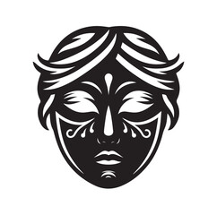 face mask silhouette vector illustration