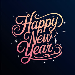 Happy New Year Luxurious Typography Design