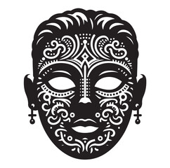 face mask silhouette vector illustration