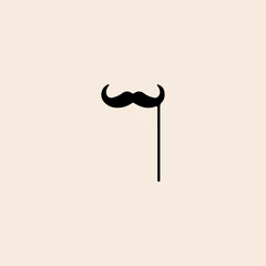 3d rendering of a moustache photo attribute isolated flat vector design.