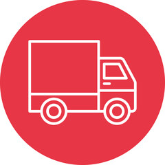 Delivery Van line circle icon