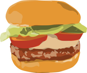 Abstract burger vector on isolated white background. Burger illustration design