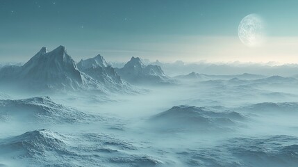 Alien Frozen Planet Landscape