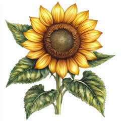 Sunflower clipart isolated on white background