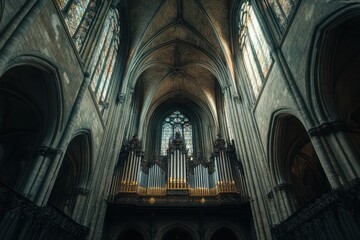 Gothic cathedral concert featuring artistic music performances by gargoyles historic location stunning interior enigmatic atmosphere unique perspective integrating art and music