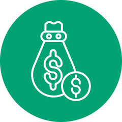 Capital Investment line circle icon