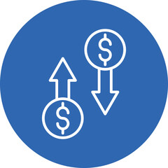 Profit Loss line circle icon