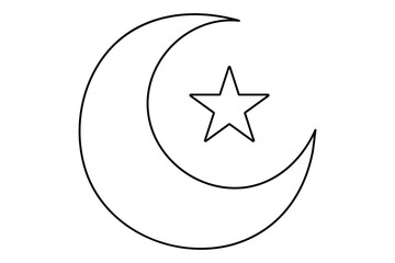 Moon and star icon. ramadan icon symbol vector illustration
