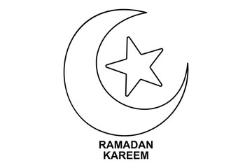 Moon and star icon. ramadan icon symbol vector illustration
