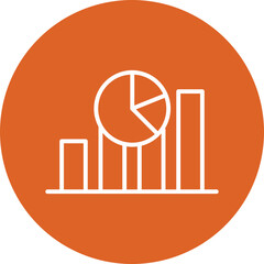 Regression Model line circle icon