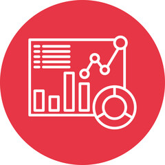 Data Dashboard line circle icon