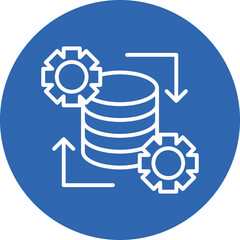 Data Processing line circle icon