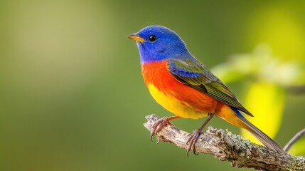 Fototapeta premium colorful bird perched on a branch in natural habitat