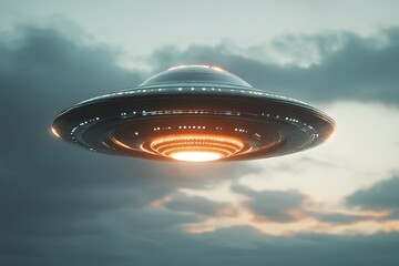 Fantasy world. spaceship, U.F.O, Generative AI
