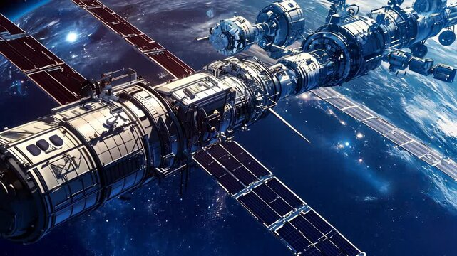Space Station Orbiting Earth: A Futuristic Vision of Space Exploration
