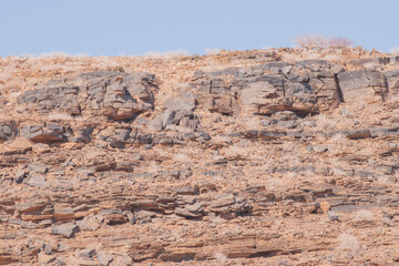 Namibia's grey stones - geological features of the desert.