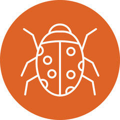 Ladybug line circle icon