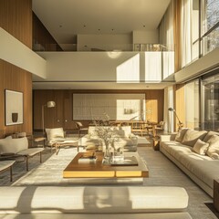 modern living room with natural light and minimalist design