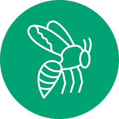 Wasp line circle icon