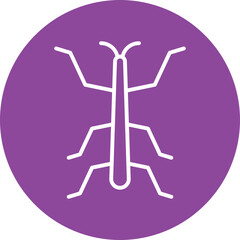Stick Insect line circle icon