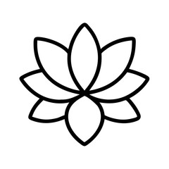 flower icon, nature vector icon, environment vector icon - black outline icon of flower symbolizing nature, environment, and seasonal in simple design.