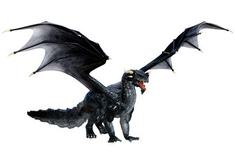 Fototapeta premium 3D Rendering Fairy Tale Dragon on White