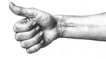 Clean line art hand showing thumbs up emphasizes simplicity and elegance. Ideal marketing materials modern presentations and social media design showcases refined approval.