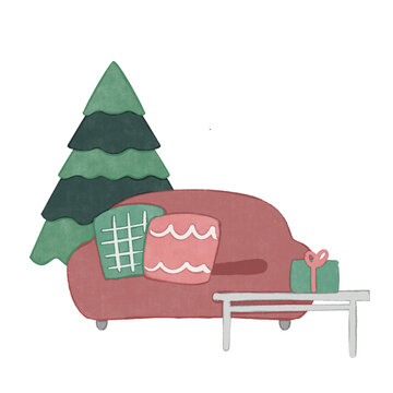クリスマスのリビング
