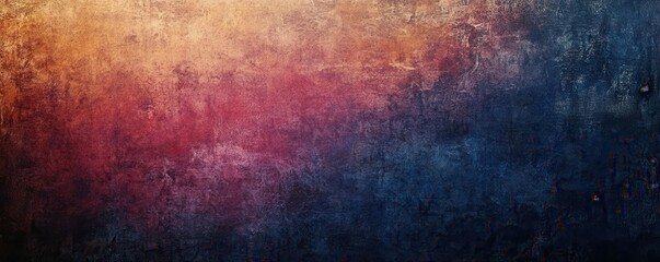 Obraz premium Vintage grainy texture with warm to cool gradient; dark grunge abstract art background