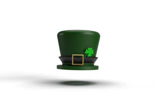 Hat cup leaf green golden black color object symbol sign st. saint patrick day 17 seventeen day march month irish leprechaun clover shamrock ireland culture costume character money season greeting 