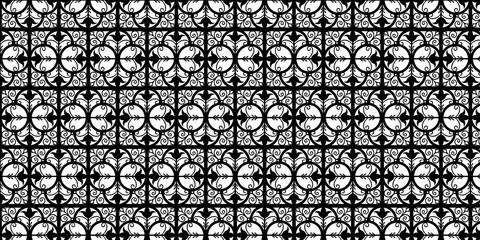 Black and white ornamental design seamless abstract pattern, seamless pattern with black and white lines.