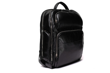 Naklejka premium Stylish black backpack with multiple compartments suitable for travel and daily use