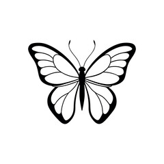 Set of butterfly silhouette icons, logo, vector illustrations.