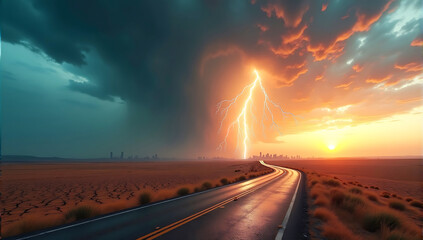 Tornado In Stormy Landscape Climate Change, eco-friendly, environmental conservation, Earth Day, nature harmony