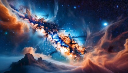 mesmerizing image of a nebula showcasing swirling clouds of gas and dust illuminated by distant stars the rich colors and intricate details evoke a sense of wonder and awe