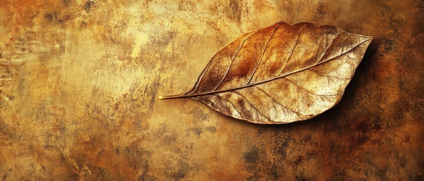dried leaf on textured background