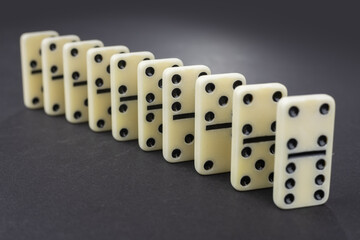 simple classic white domino tiles on a dark background