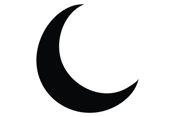 Moon crescent icon. Moon icon.  Moon silhouette vector illustration

