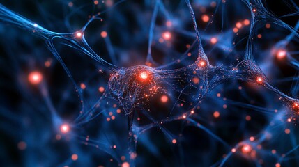 This image depicts numerous optical fibers bundled together with tiny lights illuminating their distal ends. The backdrop of the image is a vivid blue hue. 