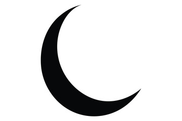 Moon crescent icon. Moon icon.  Moon silhouette vector illustration

