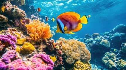 Vibrant Coral Reef Ecosystem with Colorful Fish Underwater Paradise