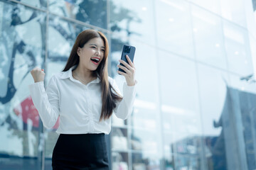 Businesswoman in the city center