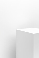 Minimalist White Cube on White Background