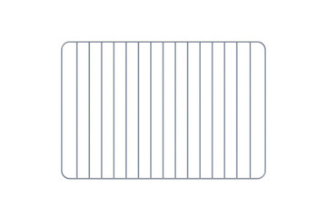 Empty baking rack for oven isolated on white background. Barbeque accessories. Kitchen appliance. Top view. 3d render